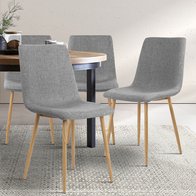 4X Collins Dining Chairs - Light Grey