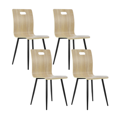 4x Dining Chairs Bentwood Seater Metal Legs Cafe Kitchen Chair Wooden