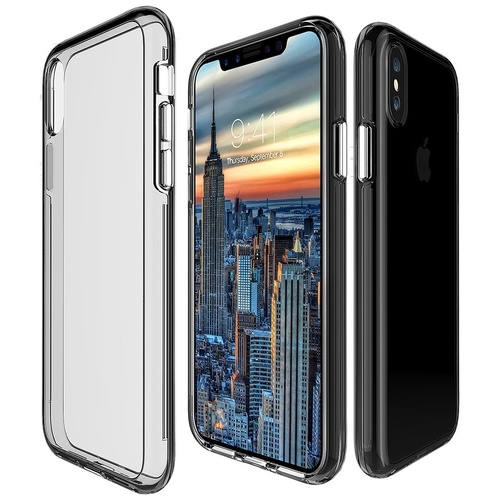 iPhone 8 Plus 5.5 inch PC  TPU Transparent Shockproof Protective Back Cover Grey