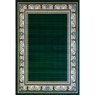 Dark green traditional quality rug b171012/350