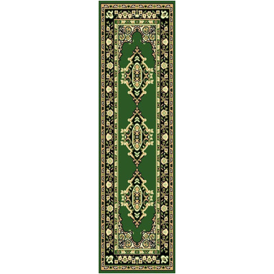 Dark green traditional quality rug b17135/350 