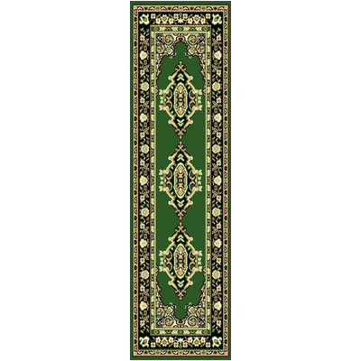 Dark green traditional quality rug c17135/350 