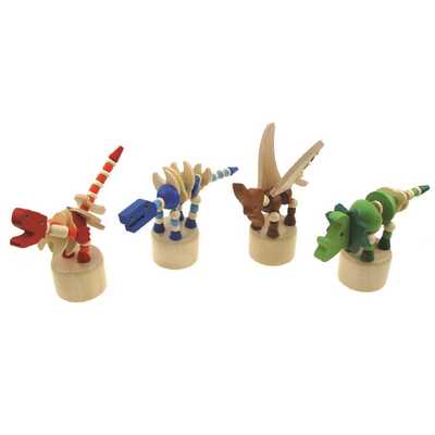Wooden Dancing Dinosaur Set Of 4