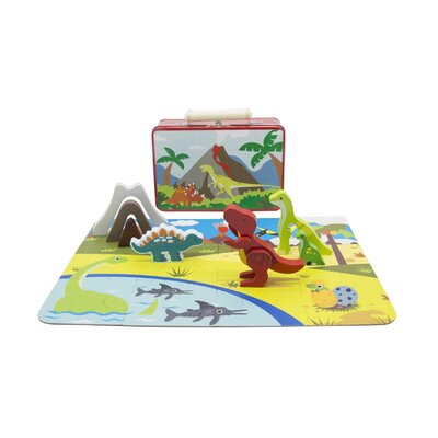 DINOSAUR PLAYSET IN TIN CASE