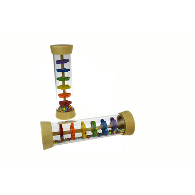 Wooden Rainmaker Rattle In Clear Tube
