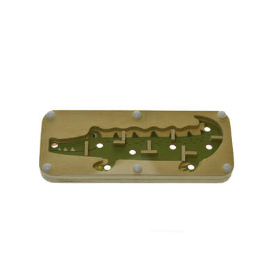 WOODEN JUNGLE ANIMAL LABYRINTH CROCODILE & FOX