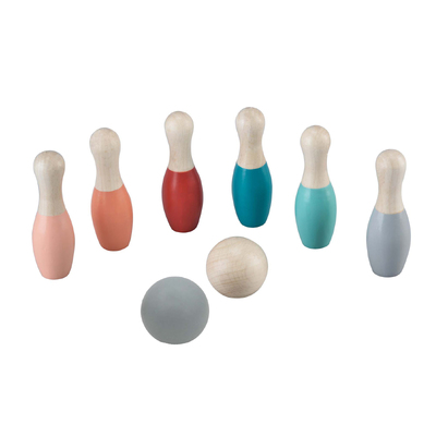 Wooden Bowling Set Bottom Coloured