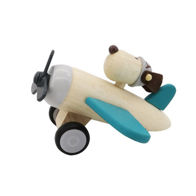 Retro Md Plane With Cute Dog Drive Green