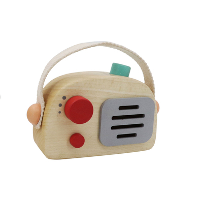 Wooden Radio Music Box Red