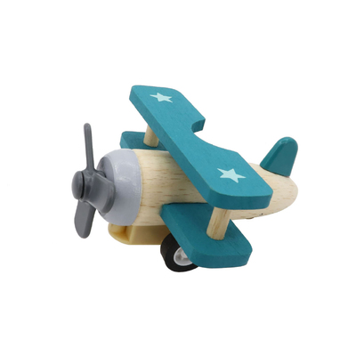 Retro Pull Back Biplane Green