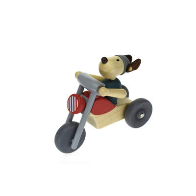 RETRO MD MOTORCYCLE WITH CUTE DOG RIDER RED BIKE