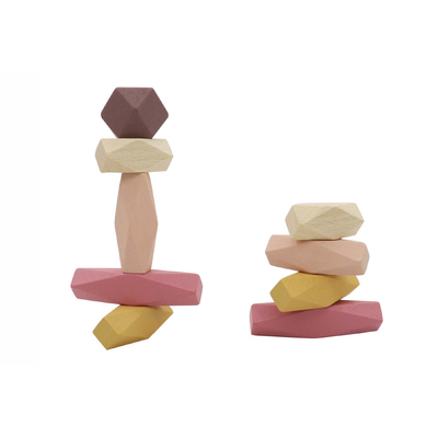 Wooden Stacking Rock Terracotta Red