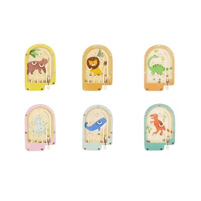 Wooden  Pinball Game- Set Of 6Pcs