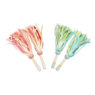 Wooden Cheer Pom Poms 2 Pairs