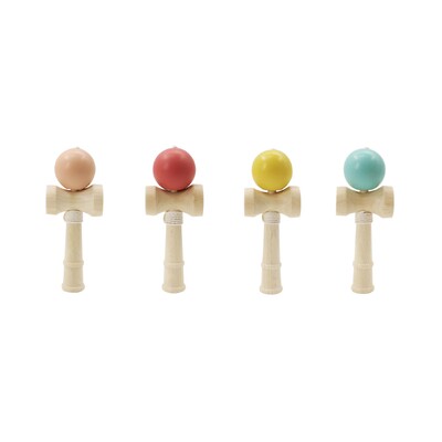 Set Of 4 Wooden Kendama Catch The Ball Game 