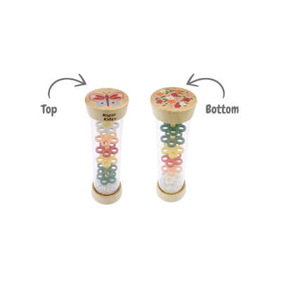 Wooden spring insect rainmaker rattle butterfly and bee pack of 2