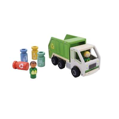 Wooden Recycling Truck Playset