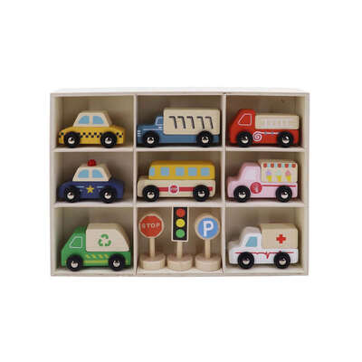 Wooden Transportation Set Cream
