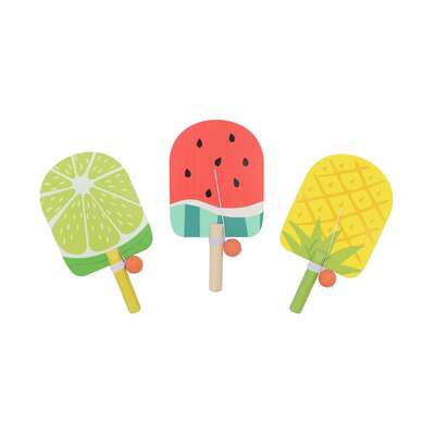 Wooden Paddle Ball Set Tropical 24.5x13.5x1.5cm