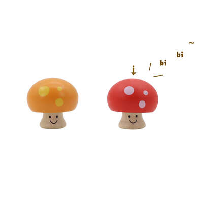 Wooden Squeaky Toy Mushroom Set 5.5x5.5x5cm