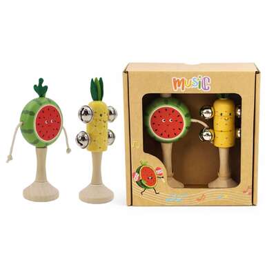 Wooden Musical Fruit Set 6x6x14.5cm