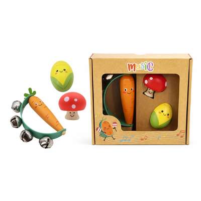 Wooden Musical Veggie Set 9x3x13.5cm