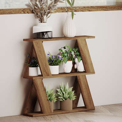 Compact Coffee Table Storage Oak 60x22x56.5cm