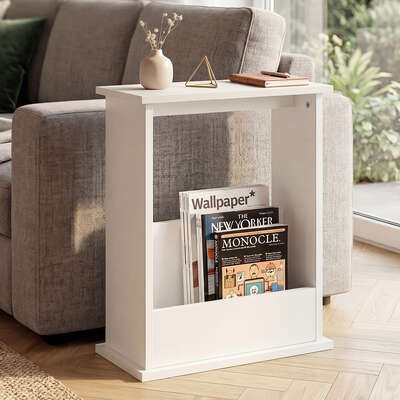 Narrow End Table Magazine Rack Bedside Storage | EXTG