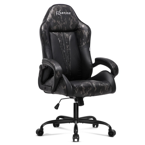 Gaming Office Chair Computer Chairs Leather Seat Racing Racer Meeting Chair Grey Camouflage