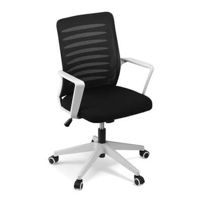 Ergonomic Mesh Office Chair Mid-Back Black & White