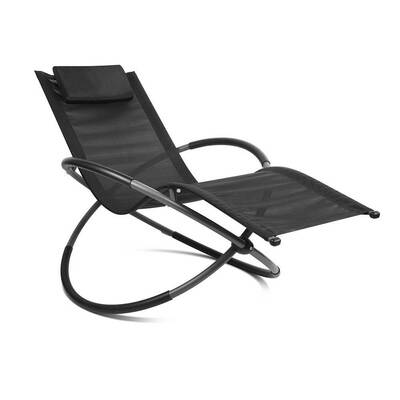 Foldable Orbital Rocking Chair - Black