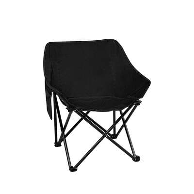 Modern Folding Camping Moon Chair Lightweight Black - Soft Cushion