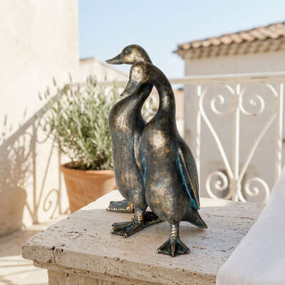 Duck Garden Ornament Resin Statue Antique Bronze | EXTG