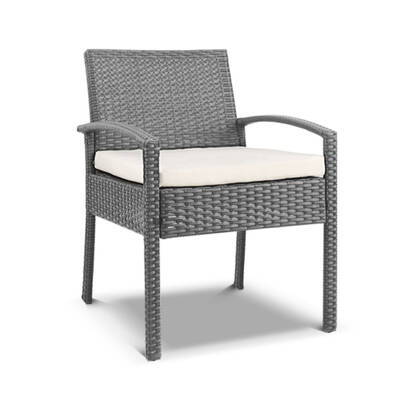 Outdoor Furniture Bistro Wicker Chair Grey
