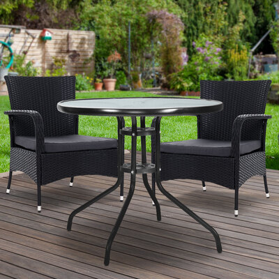 Outdoor Dining Chairs Bistro Patio Furniture Chair Wicker Garden Extra Large Tea Coffee Cafe Bar Set