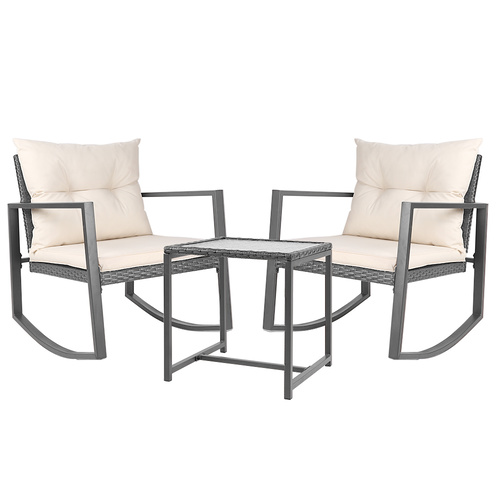 Outdoor Chair Rocking Set - Grey