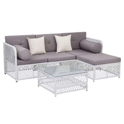 4 Seater Outdoor Sofa Set 5PCS Table Chair Set Garden Patio Furniture