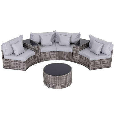 4 seater outdoor sofa set 7pcs table chair set garden rattan patio furniture