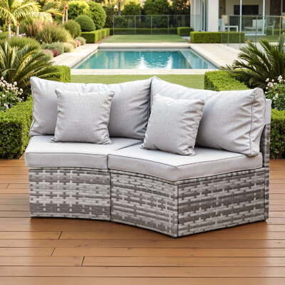 Outdoor Rattan Sofa Set 2 Piece Patio Chairs | EXTG
