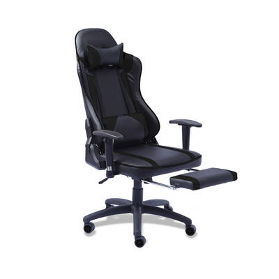 Executive Gaming Office Chair Racing Computer PU Leather Recliner Black