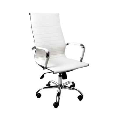 2PCS Office Chair PU Mat Seat Back Computer White
