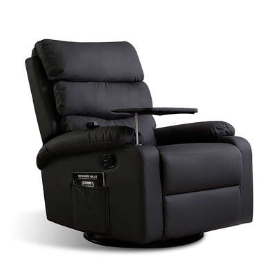 Contemporary Massage Chair Recliner 360 Swivel Black - Easy Assembly