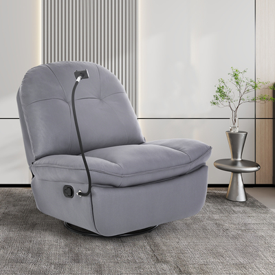 360° Swivel Rocker Lounge Chair Comfortable Grey Armchair Recliner