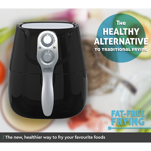 Black Manual Control Air Fryer 3.2L 1400w 