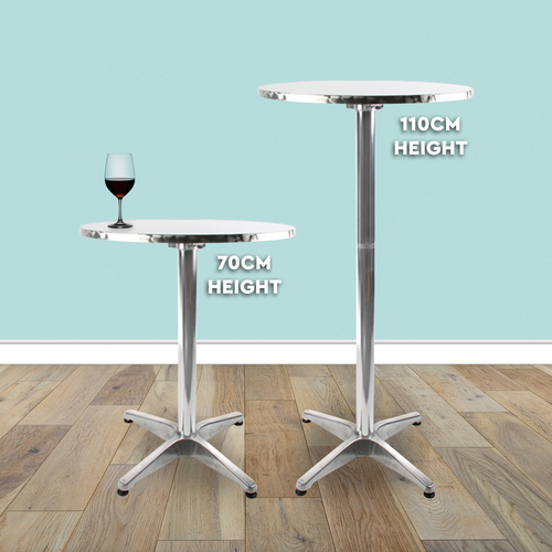 Adjustable Aluminium Table with Two Height OptionS 60 x 110cm