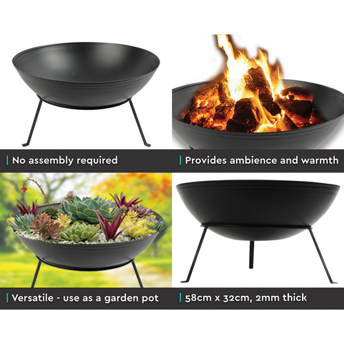 Fire Pit Steel 58cm Diameter 32cm High and 2mm Thickness