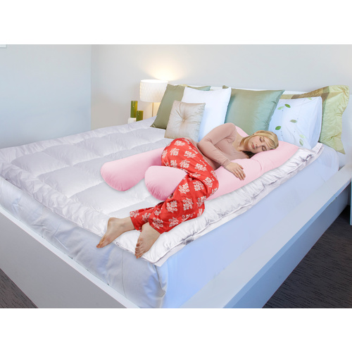 Maternity Pillow Sleeping Body Support 82 x 140cm Baby Pink