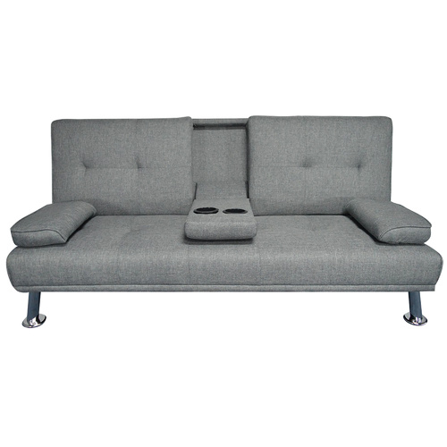 Hela Linen Look 3 Seater Sofa Bed Light Grey