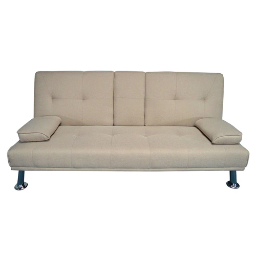 Hela Linen Look 3 Seater Sofa Bed Light Beige