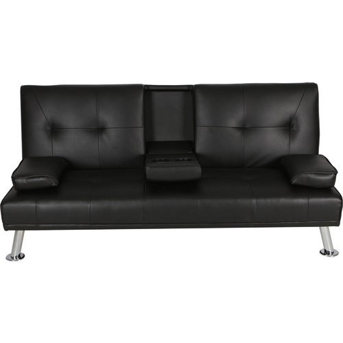 Hela Linen Look 3 Seater Sofa Bed Light Black